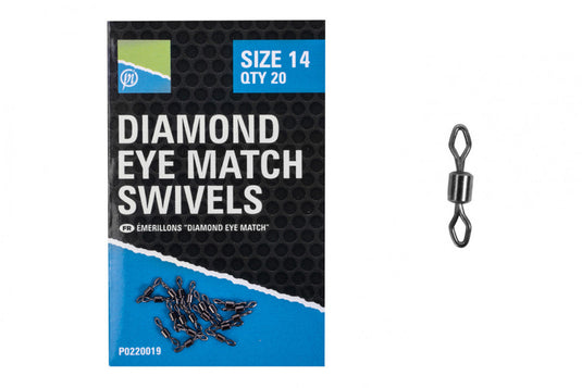 Preston Diamond Eye Match Swivels #12